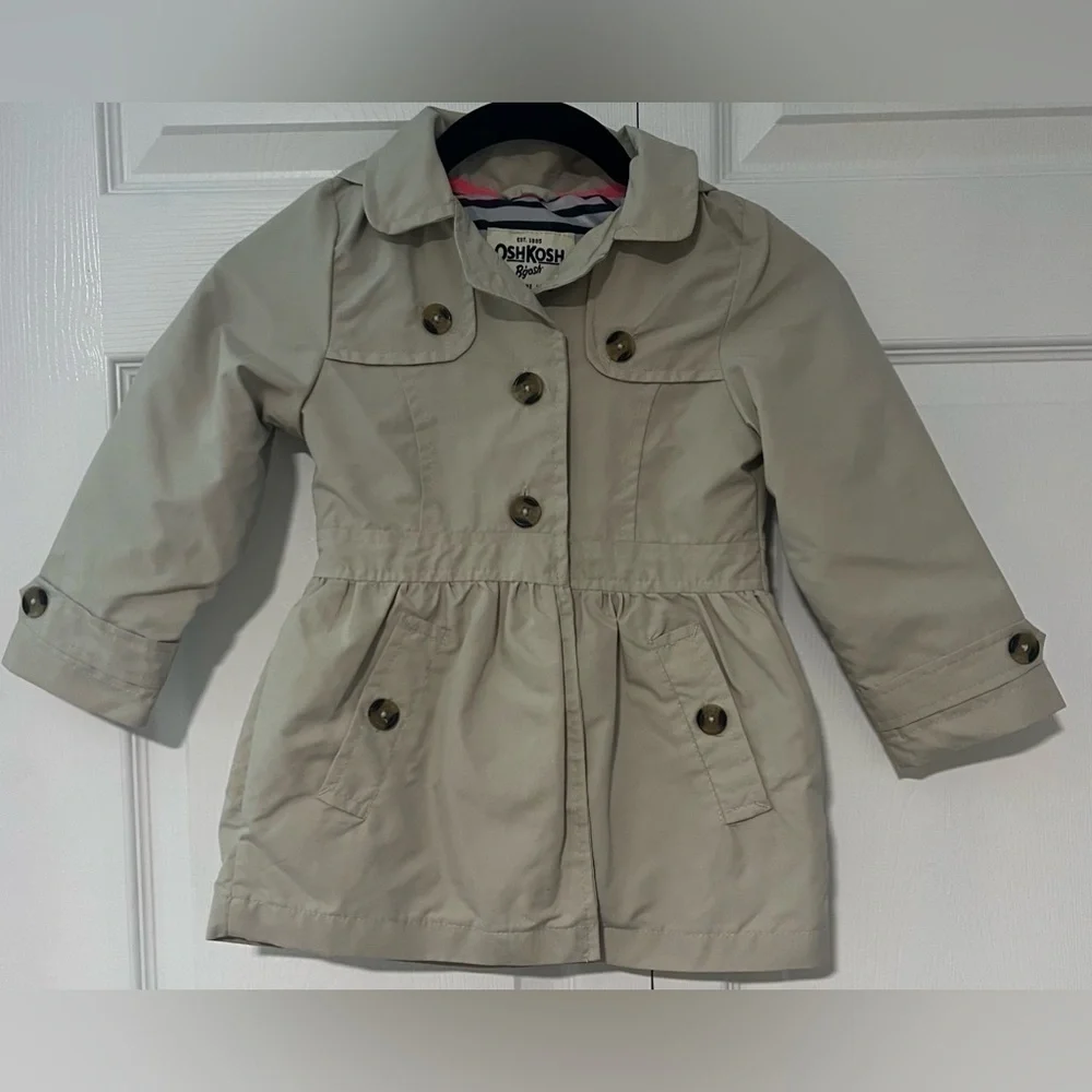 Girls OshKosh B'gosh Button Down Hooded Jacket With Removable Hood